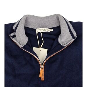 NWT Collars and Co Cashmere Touch Australian Merino Quarter Zip Sweater Size 2XL